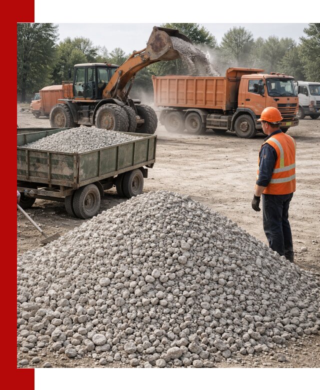 Доставка известнякового щебня фракция 20–40 в Зеленокумске