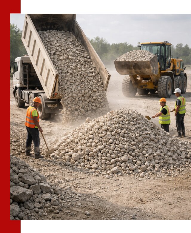 Доставка известнякового щебня фр. 40-70 в Зеленокумске
