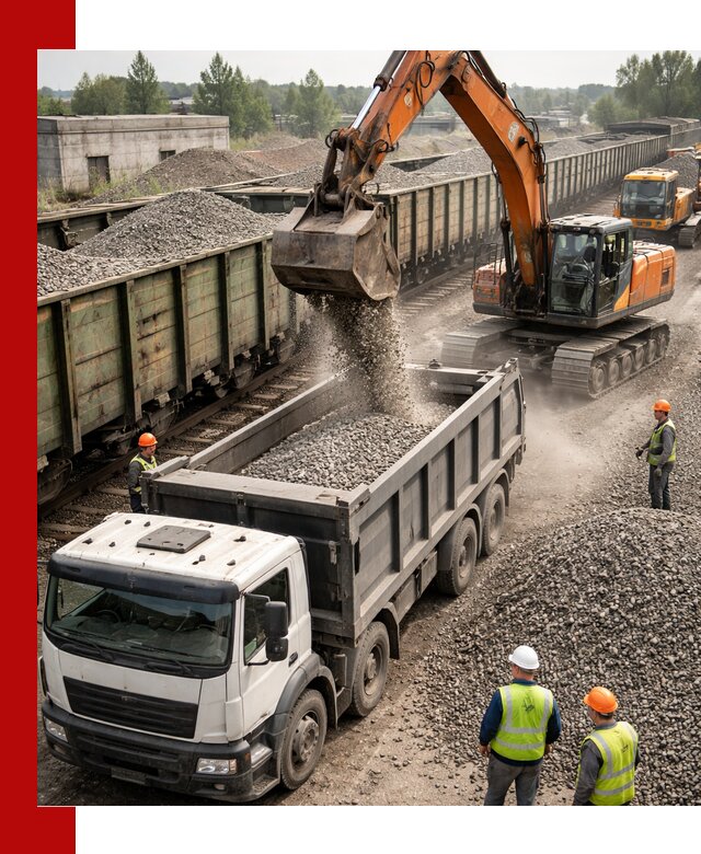 Железнодорожный щебень фракция 25–60 для поставок в Зеленокумске