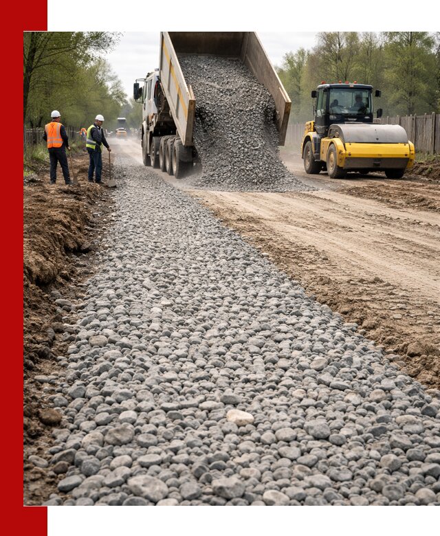 Доставка щебня для отсыпки дорог в Зеленокумске высокого качества