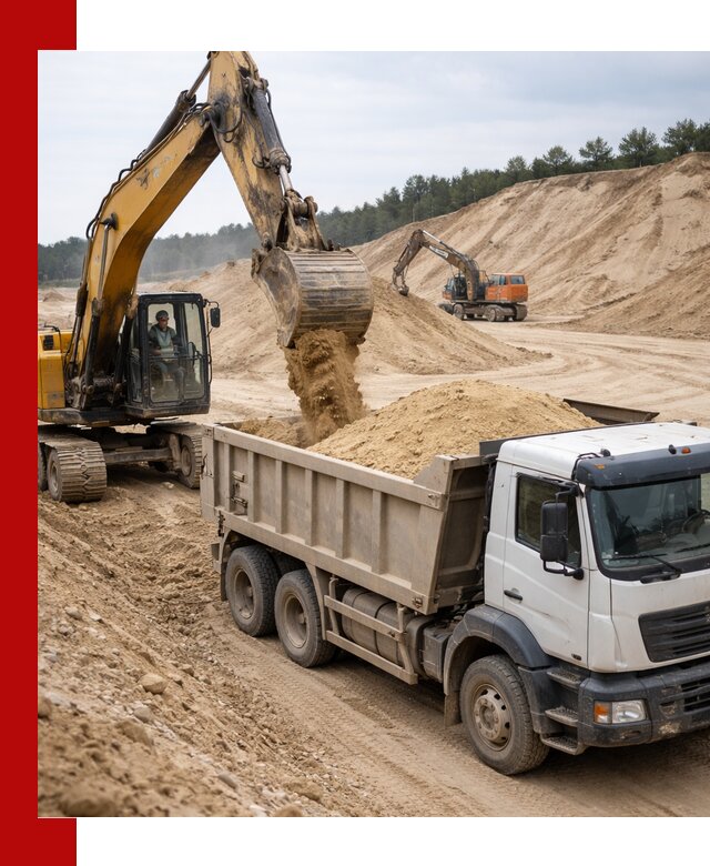 Доставка карьерного песка с самосвалами и разгрузкой в Зеленокумске