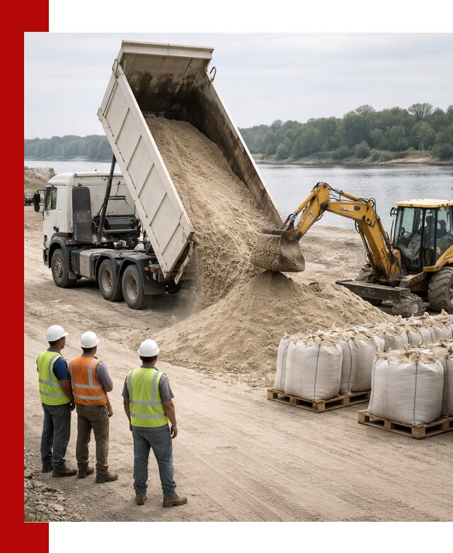 Доставка речного песка в Зеленокумске самосвалами и погрузкой