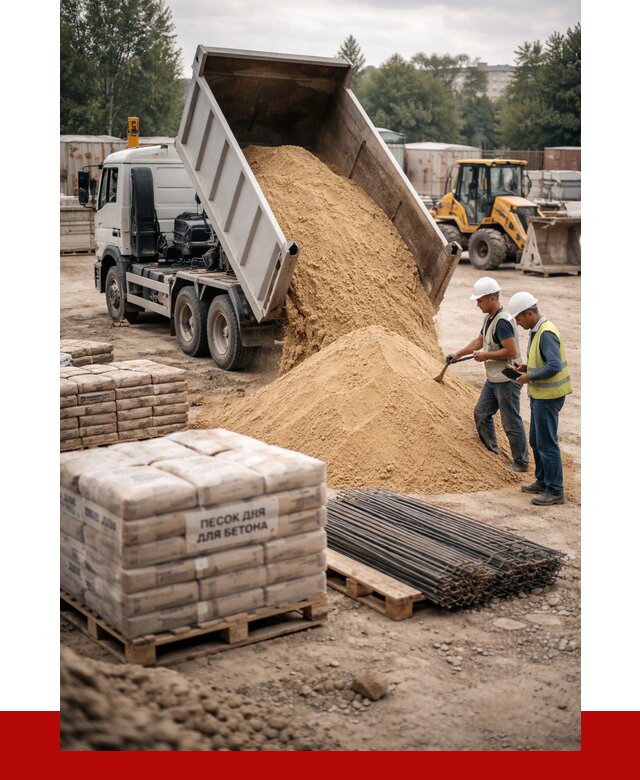 Песок для бетона в Зеленокумске от 2546 р. с доставкой, ПРОНЕРУДЗлм