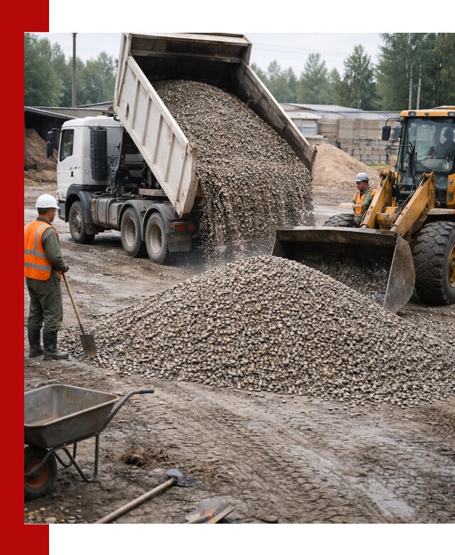 Мытый гравий с доставкой в Зеленокумске от карьера до участка