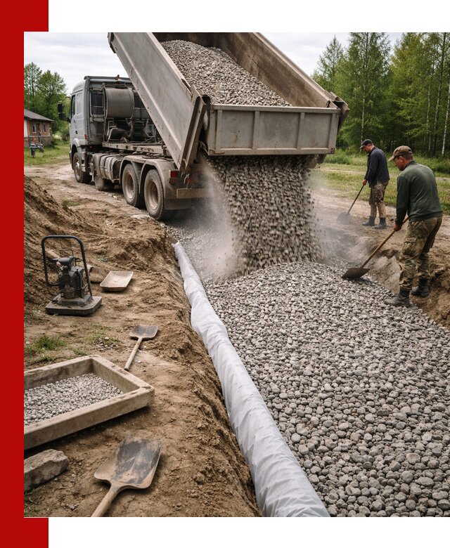 Гравий для дренажа с доставкой в Зеленокумске качественный и недорогой