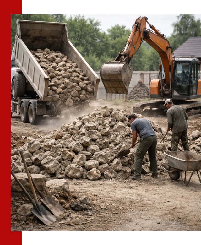 Доставка и разгрузка бутового камня в Зеленокумске