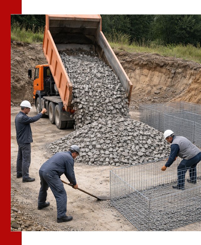 Камень для габионов с доставкой в Зеленокумске быстро и надёжно