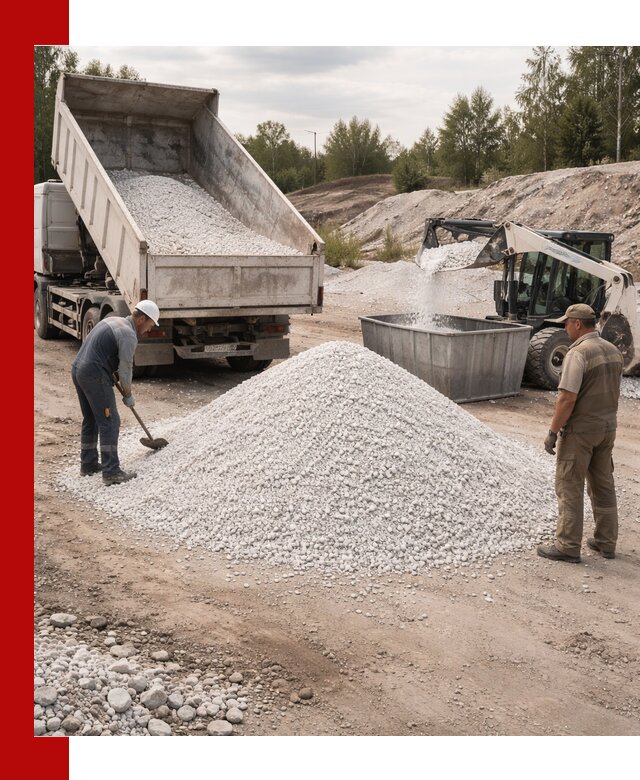 Доставка и продажа белой мраморной крошки в Зеленокумске