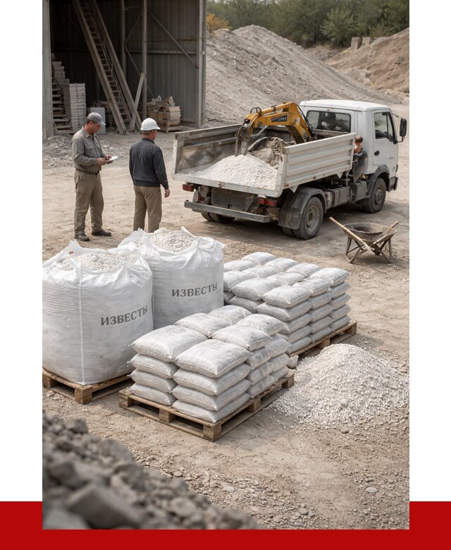 Известь строительная в Зеленокумске с доставкой от 4276 р. | ПРОНЕРУДЗлм
