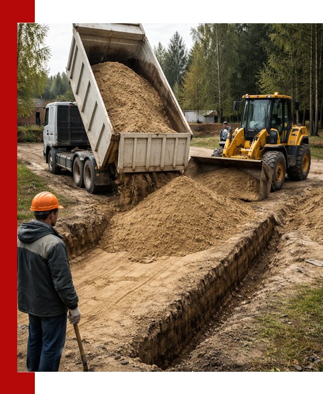Доставка песчаного грунта в Зеленокумске для строительных работ