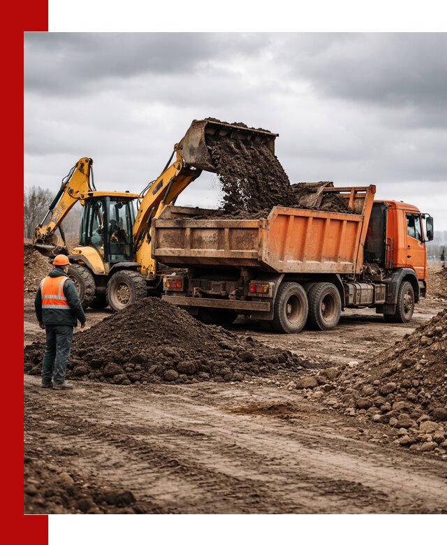 Вывоз грунта и строительного мусора в Зеленокумске грузовыми самосвалами